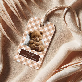 Niedliches Schlafen Brown Teddy Bären Muster Baby  Geschenkanhänger