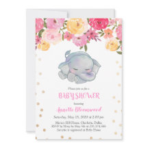 Niedliches Schlafen Elephant Pink Floral Baby Dusc