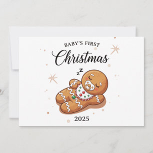Niedliches Schlafen Gingerbread Baby's First Chris Feiertagskarte