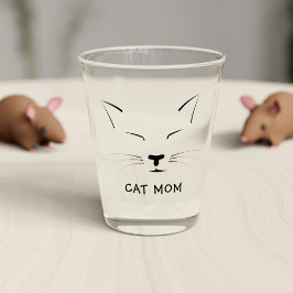 Niedliches Schlafen Kitty Cat Mama Name Schnapsglas