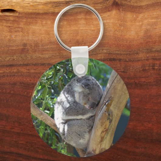 Niedliches Schlafen Koala in Bäumen Schlüsselanhänger (Rückseite)