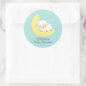 Niedliches Schlafen Lamb Baby Dusche Party Labels Runder Aufkleber (Tasche)