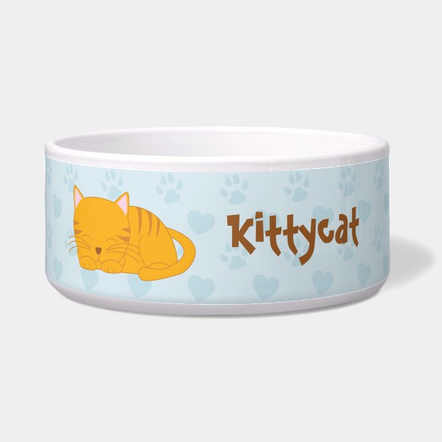 Niedliches Schlafen Orange Tabby Cat Napf (Vorderseite)