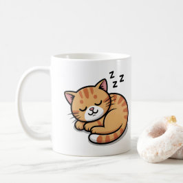 Niedliches Schlafen Orange Tabby Cat Tasse - Kaffe