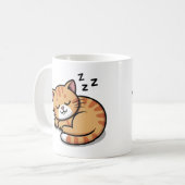 Niedliches Schlafen Orange Tabby Cat Tasse - Kaffe (Vorderseite Links)