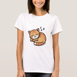 Niedliches Schlafen Orange Tabby Katze Frauen T -  T-Shirt