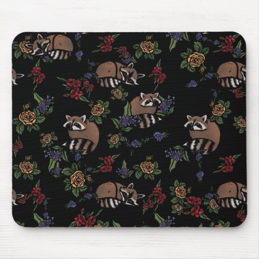 Niedliches Schlafen Raccoon Muster Mousepad (Vorne)