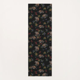 Niedliches Schlafen Raccoon Muster Yogamatte