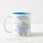 Niedliches Schlafen Teddy Bear Baby Boy Birth Stat Zweifarbige Tasse (Links)