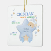 Niedliches Schlafen Teddy Bear Baby Boy Geburtsstu Keramikornament (Links)