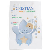 Niedliches Schlafen Teddy Bear Baby Boy Geburtsstu Mittlere Geschenktüte (Rückseite)