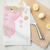 Niedliches Schlafen Teddy Bear Baby Girl Geburtsst Geschirrtuch (Viertel Falte)