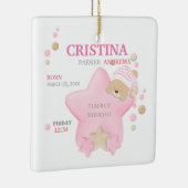 Niedliches Schlafen Teddy Bear Baby Girl Geburtsst Keramikornament (Rechts)