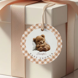 Niedliches Schlafen Teddy Bear Babydusche Geschenkanhänger