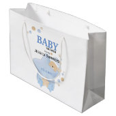 Niedliches Schlafen Teddy Bear Babydusche Grosses Große Geschenktüte (Rückseite Schrägansicht)