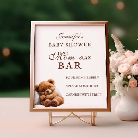 Niedliches Schlafen Teddy Bear Mama osa Bar Poster