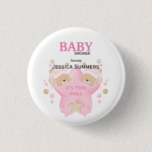 Niedliches Schlafen Teddy Bear Twin Baby Girls Dus Button