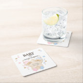 Niedliches Schlafen Teddy Bear Twins Baby Duschpla Rechteckiger Pappuntersetzer (Vor Ort)