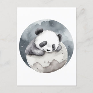 Niedliches Schlafen Watercolor Baby Panda Postkarte