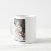 Niedliches Schlafen Weiße Kätzchen Weihnachten Kaffeetasse (Vorderseite Links)