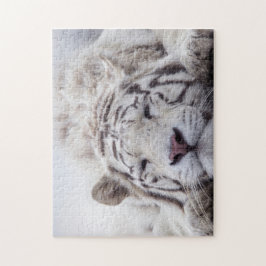 Niedliches Schlafen White Tiger Puzzle
