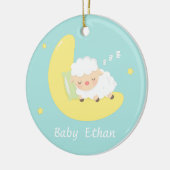 Niedliches Schlafenbaby-Lamm scherzt Keramikornament (Links)