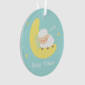 Niedliches Schlafenbaby-Lamm scherzt Ornament (Vorderseite)
