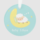 Niedliches Schlafenbaby-Lamm scherzt Ornament (Vorderseite)
