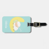 Niedliches Schlafenkleines Lamm auf dem Mond Gepäckanhänger (Vorderseite horizontal)