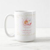 Niedliches Schläfenmädchen über der Mond-Gold-Baby Kaffeetasse (Links)