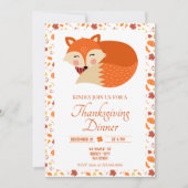 Niedliches Schlaffox Erntedank Dinner Einladung (Vorderseite)