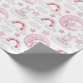 Niedliches Schlafkaninchen Bunny auf Cloud Bedtime Geschenkpapier (Ecke)