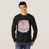 Niedliches Schlafkätzchen Illustration Rosa T-Shirt (Vorne ganz)