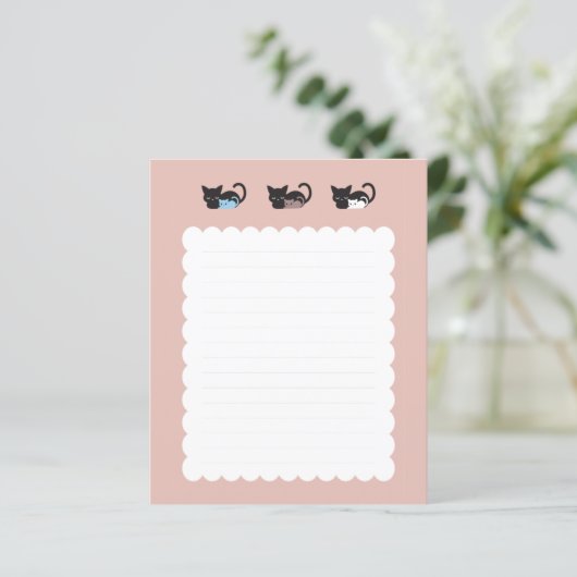 Niedliches Schlafkatzenmuster II Notebook (Stehend Vorderseite)