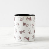 Niedliches Schlafkatzenmuster II Zweifarbige Tasse (Mittel)