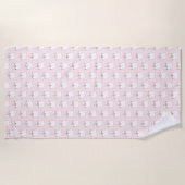 Niedliches Schlafkatzenmuster Strandtuch (Vorderseite)