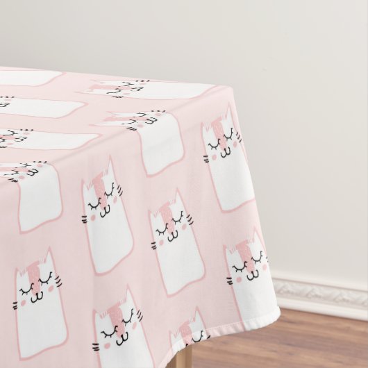Niedliches Schlafkatzenmuster Tischdecke (Beispiel)