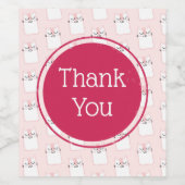 Niedliches Schlafkatzenmuster Vielen Dank Weinetikett (Einzelnes Label)