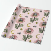 Niedliches Schlafmuster Panda Bären Faial Blumenmu Geschenkpapier (Ungerollt)