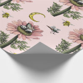 Niedliches Schlafmuster Panda Bären Faial Blumenmu Geschenkpapier (Ecke)