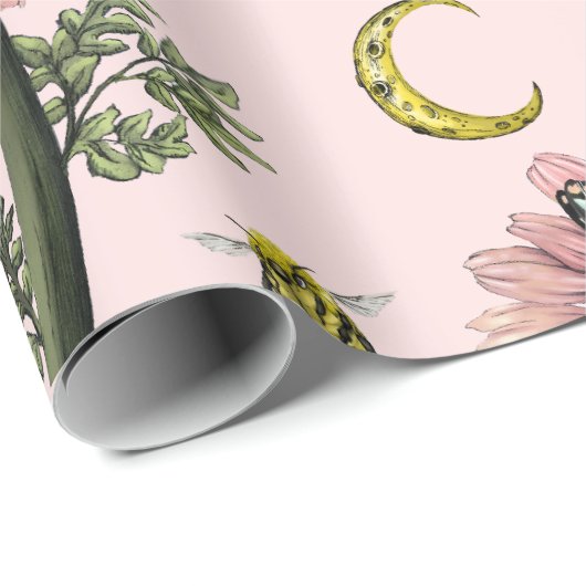 Niedliches Schlafmuster Panda Bären Faial Blumenmu Geschenkpapier (Rolleneckpunkt)