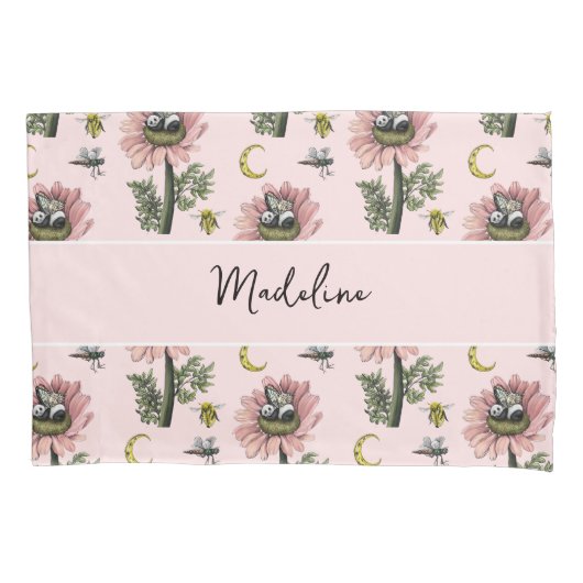 Niedliches Schlafmuster Panda Bären Faial Blumenmu Kissenbezug (Vorderseite)