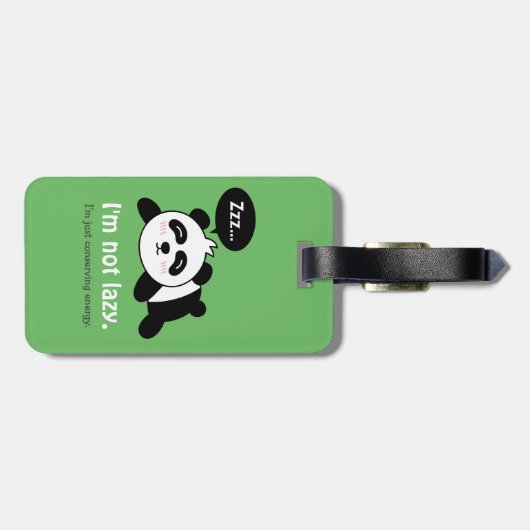 Niedliches Schlafpanda nicht zufällig Gepäckanhänger (Rückseite horizontal)