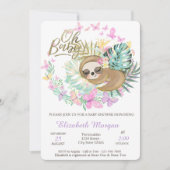 Niedliches Schlafsack Schmetterlinge Babydusche Einladung (Vorderseite)