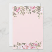 Niedliches Schlafsessel Floral Baby Dusche Einladung (Rückseite)