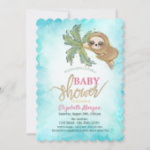Niedliches Schlafsessel Tropical Baby Dusche Einladung (Vorderseite)