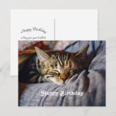 Niedliches Schlaftablett Katze Foto Geburtstag Postkarte (Vorne/Hinten)