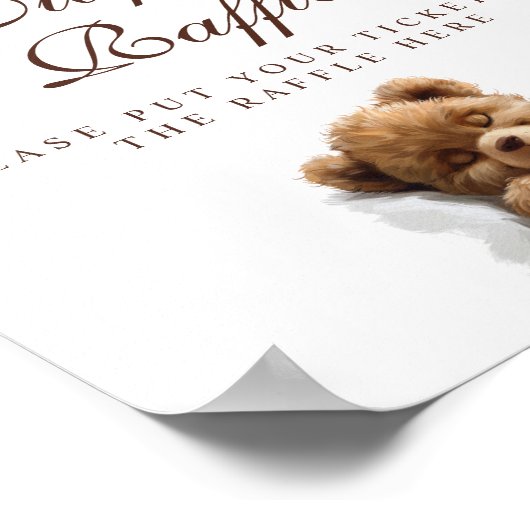 Niedliches Schlafteddy Bärentaucher-Raffelzeichen Poster (Ecke)