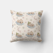 Niedliches Schlafteddybärmuster mit Sternen & Mond Kissen (Rückseite)