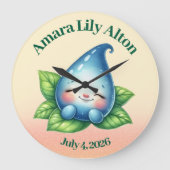 Niedliches Schlafzimmer mit Baby Dewdrop Kinderzim Große Wanduhr (Vorderseite)